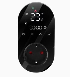 Digitalni termostat + utičnica- plug-in (crna)