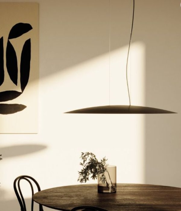 LED stropna visilica D800*H60mm metal+akril 14W 3000K- crno bijela