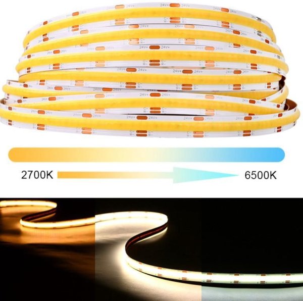 CCT COB LED traka  608D/m
