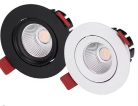 Okrugla ugradbena LED svjetiljka dimabilna Snaga 6W 3000K - crna