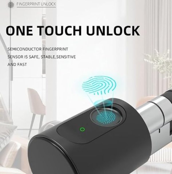 Pamenta cilindar brava - APP Tuya+ bluetooth+ otisak+ IC kartica+ ključ- crna