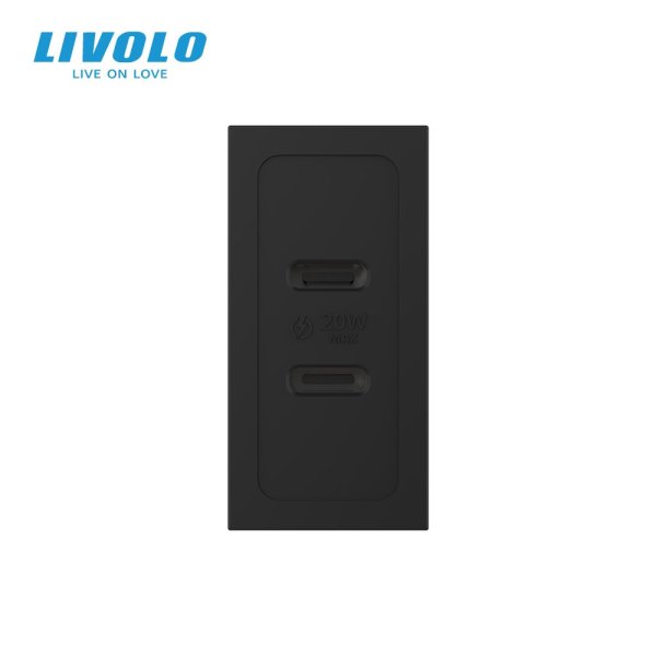 Modul 1m / USB 2C 20W- crna