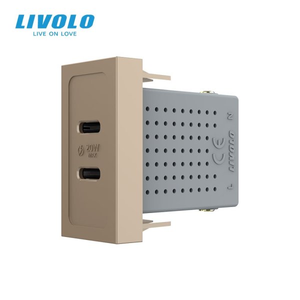 Modul 1m / USB 2C 20W- zlatna