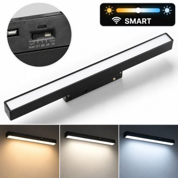 Led magnetni reflektor- ravni puni 5-STEP (3cct+dimm+bluetooth) 10W- crna