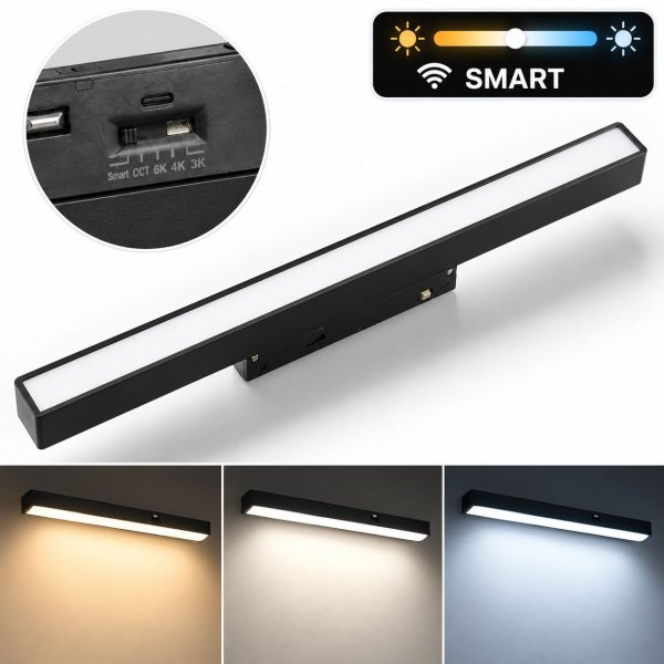 Led magnetni reflektor- ravni puni 5-STEP (3cct+dimm+bluetooth) 10W- crna