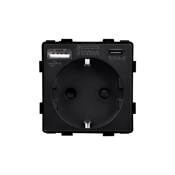 Modul / EU utičnica 16A sa USB A+C 3.1A 20W brzi punjač