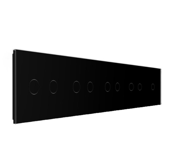 2 Tipke & 2 Tipke & 2 Tipke & 2 Tipke & 1 Tipka Stakleni Panel - crni