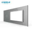 Stakleni Panel 7M 1 Tipka & 1 Okvir & 1 Okvir - sivi