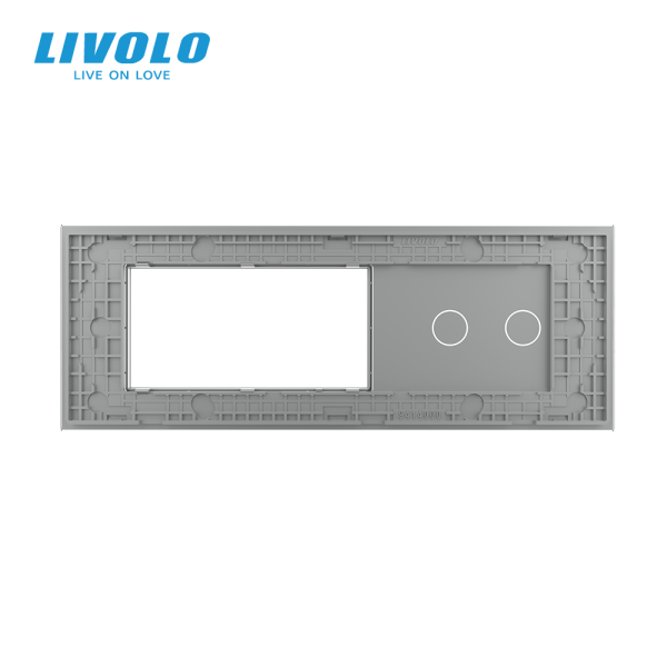 Stakleni Panel 7M 2 Tipke & 1 Okvir & 1 Okvir - sivi