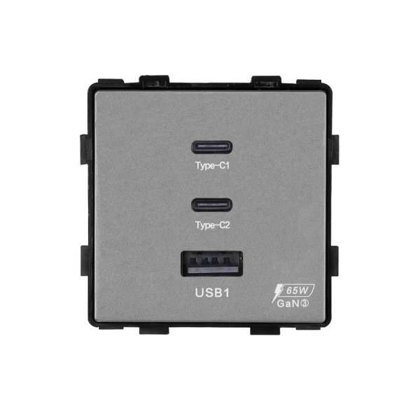 Modul / 2m USB brzi punjač 65W 1A+2C- crna