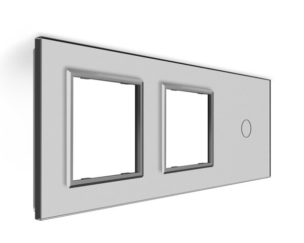 1 Okvir & 1 Okvir & 1 Tipka Stakleni Panel - sivi