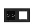 1 Okvir & 2 Tipke Stakleni Panel - crni
