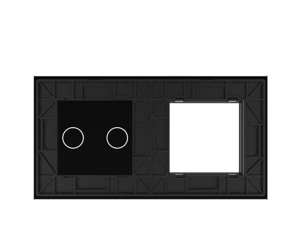 1 Okvir & 2 Tipke Stakleni Panel - crni