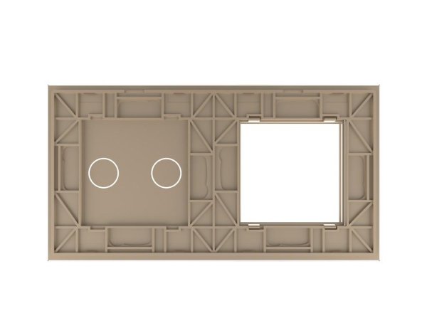 1 Okvir & 2 Tipke Stakleni Panel - zlatni