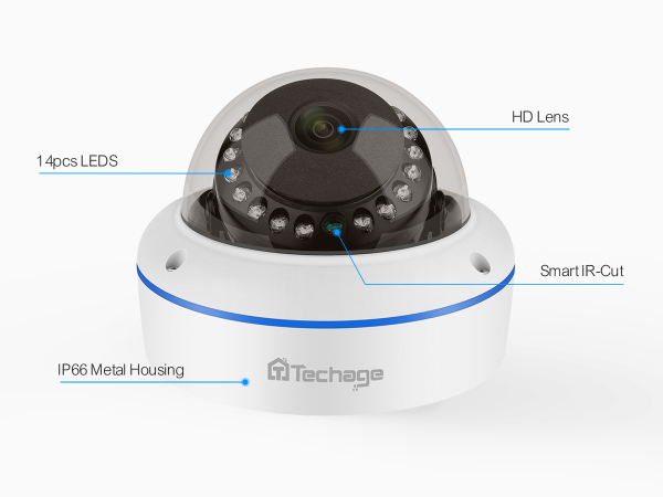 5MP IP POE DOME kamera sa lećom 2,8mm - bijela