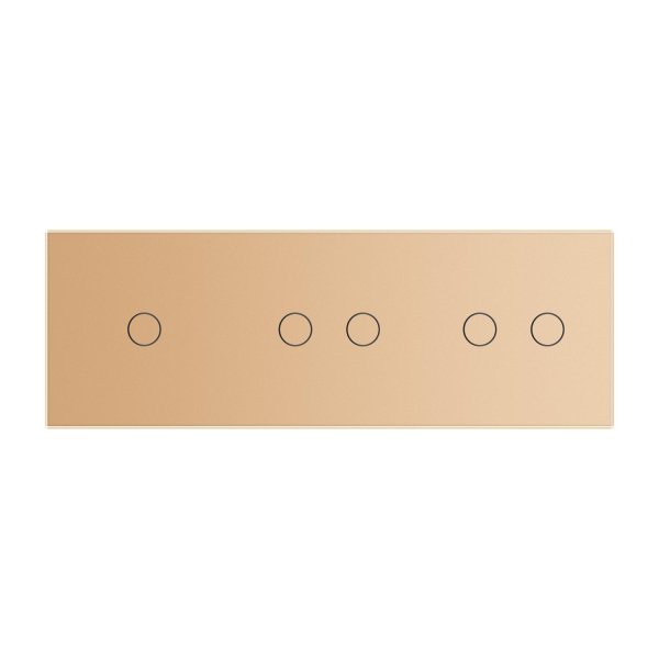 1 Tipka & 2 Tipke & 2 Tipke Stakleni Panel  - zlatni