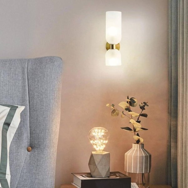 Zidna lampa D150*H400mm metal+staklo E14*1- bijela