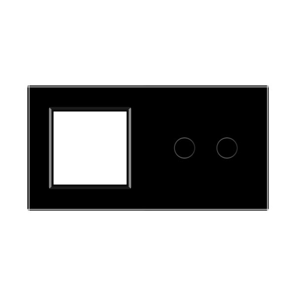 1 Okvir & 2 Tipke Stakleni Panel - crni