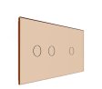 2 Tipke & 1 Tipka Stakleni Panel - zlatni