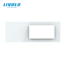 Stakleni Panel 7M 1 Tipka & 1 Okvir & 1 Okvir - bijeli