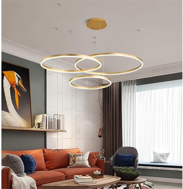 Stropna visilica RING fi400+600+800- 3000K- 3*34W- zlatna