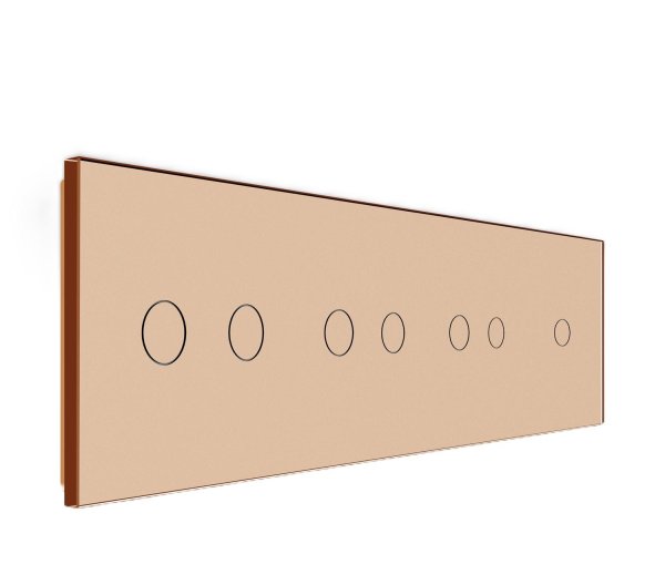 2 Tipke & 2 Tipke & 2 Tipke & 1 Tipka Stakleni Panel - zlatni