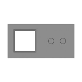1 Okvir & 2 Tipke Stakleni Panel - sivi