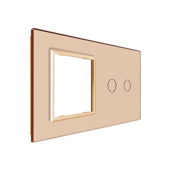 1 Okvir & 2 Tipke Stakleni Panel - zlatni