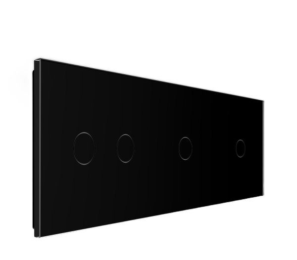 2 Tipke & 1 Tipka & 1 Tipka Stakleni Panel - crni