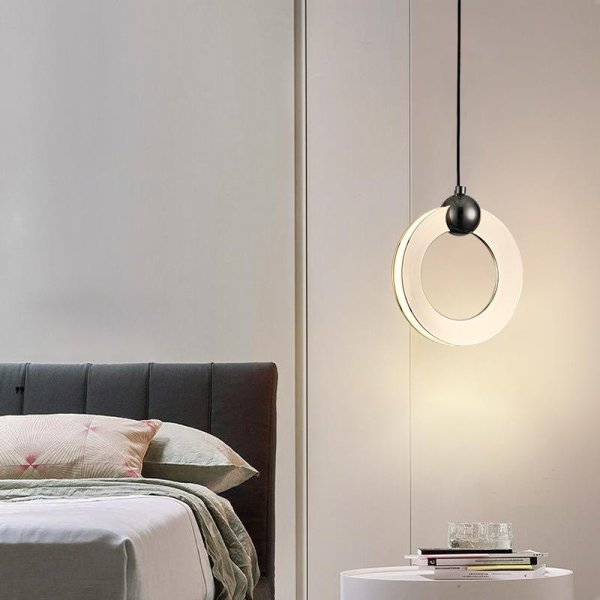 Stropna viseća LED svjetiljka Snaga 7W 3000K- biserno crna