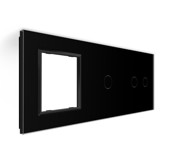 1 Okvir & 1 Tipka & 2 Tipke Stakleni Panel - crni
