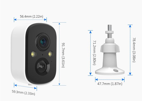 Baterijska WI-FI kamera 2MP sa solarnim panelom - bijela