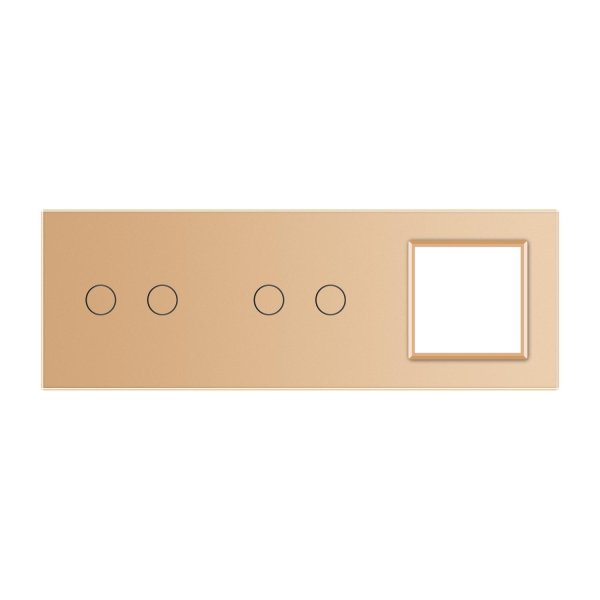 2 Tipke & 2 Tipke & 1 Okvir Stakleni Panel - zlatni