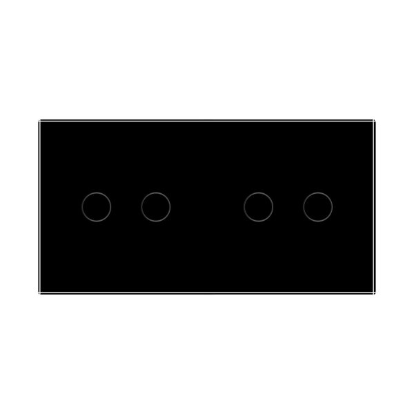 2 Tipke & 2 Tipke Stakleni Panel - crni