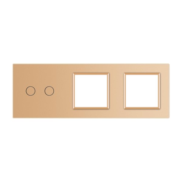 2 Tipke & 1 Okvir & 1 Okvir Stakleni Panel - zlatni