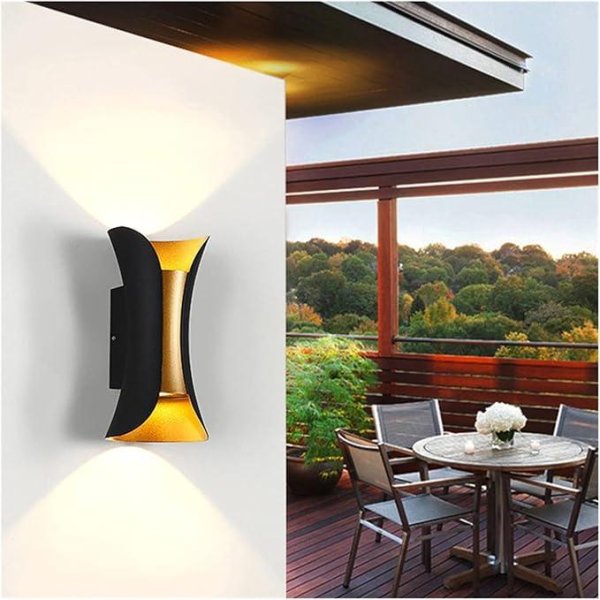 Vrtna zidna lampa Snaga 6.5W 3000K-crno zlatna