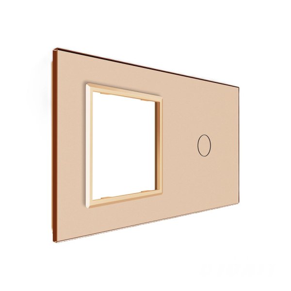 1 Okvir & 1 Tipka Stakleni Panel - zlatni