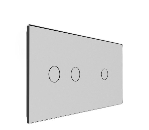 2 Tipke & 1 Tipka Stakleni Panel - sivi