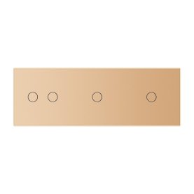 2 Tipke & 1 Tipka & 1 Tipka Stakleni Panel - zlatni