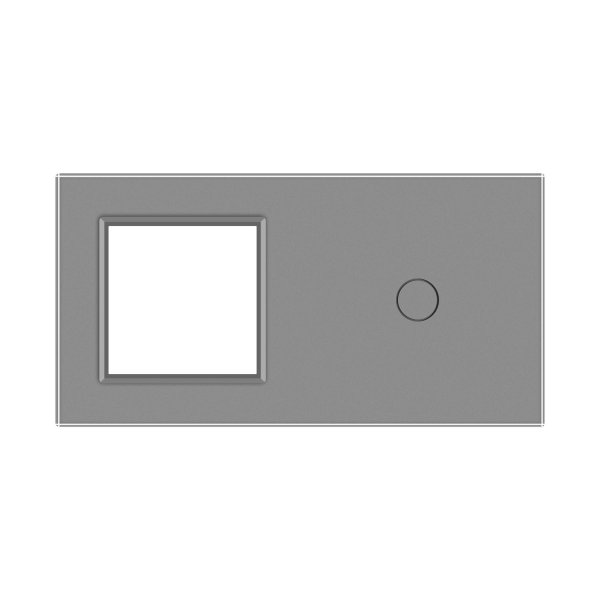 1 Okvir & 1 Tipka Stakleni Panel - sivi