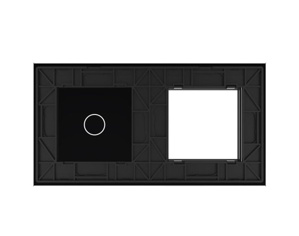 1 Okvir & 1 Tipka Stakleni Panel - crni