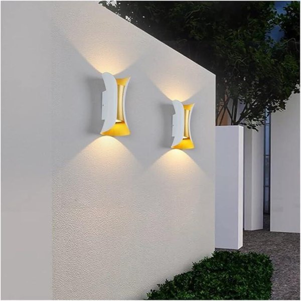 Vrtna zidna lampa Snaga 10W 3000K-bijelo zlatna
