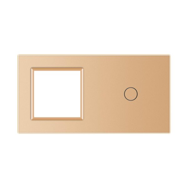 1 Okvir & 1 Tipka Stakleni Panel - zlatni