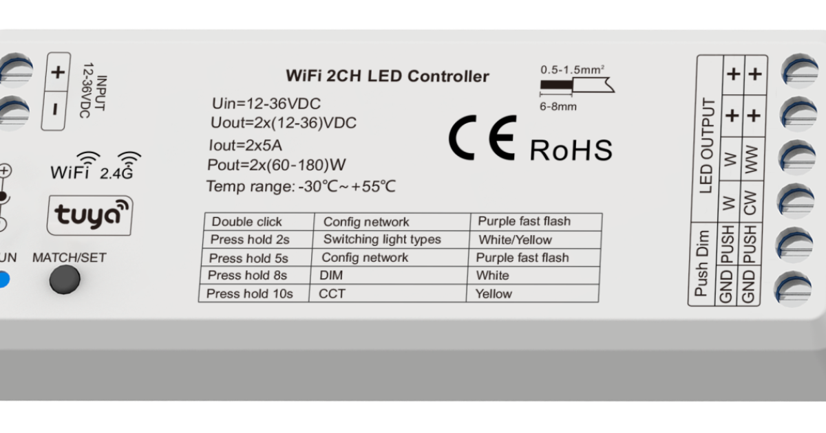 Wt1 Led Controller LED kontroler WI-FI TUYA & RF single+CCT - WT1 - Livolo Hrvatska