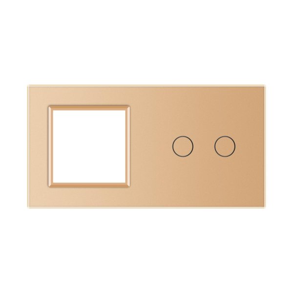 1 Okvir & 2 Tipke Stakleni Panel - zlatni